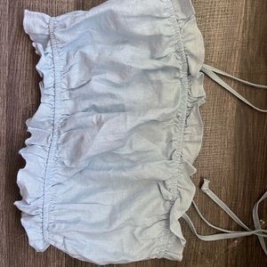 L.a hearts light blue crop top